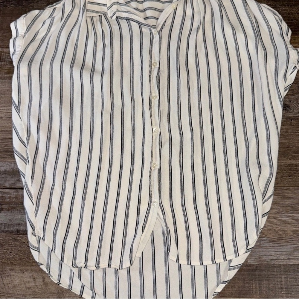 Striped Button-Up Blouse